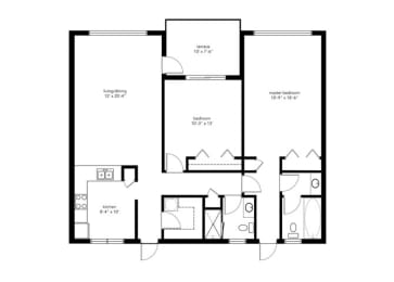  Floor Plan DELUXE 2 BEDROOM