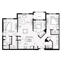 The Sainte Maxime floor plan at Crystal Riviyera Apartments