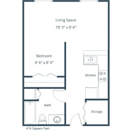 Summit Point Apartments | Efficiency Floor Plan