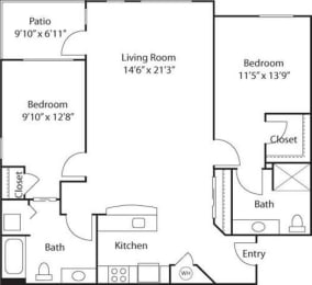Floor Plan  C1- 55+ Adult Living Floorplan at Reunion at Redmond Ridge, WA , 98053