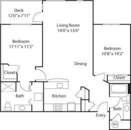 Floor Plan  C2- 55+ Adult Living Floorplan at Reunion at Redmond Ridge, Washington, 98053