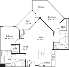 Floor Plan  C3B- 55+ Adult Living Floorplan at Reunion at Redmond Ridge, Redmond, 98053