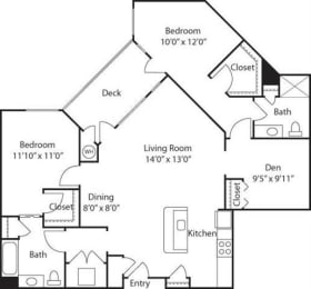 Floor Plan  C3 with Den- 55+ Adult Living Floorplan at Reunion at Redmond Ridge, 11315 Trilogy Pkwy NE