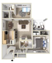 Fairmont II Floor Plan at Ashton Creek Apartments, PRG Real Estate Management, Virginia