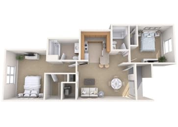  Floor Plan Columbia Woods 2 Bedroom Split
