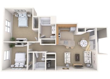  Floor Plan Columbia Woods 2 Bedroom