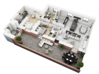 Floor Plan  One Bedroom