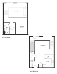 Bowman Seattle WA TH-2 Townhouse 1 Bedroom 1029 Sq Ft