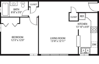 1 bed 1 bath C at Era on Excelsior, St. Louis Park, 55426