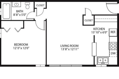 1 bed 1 bath B at Era on Excelsior, St. Louis Park, MN