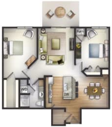 Floor Plan  Floor plan at Highlands at River Crossing Apartments , Winneconne, WI 54986