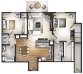 Floor Plan  Floor plan at Highlands at River Crossing Apartments , Wisconsin 54986