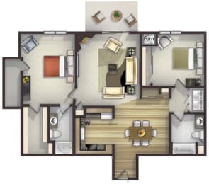 Floor Plan  Floor plan at Highlands at River Crossing Apartments , Winneconne, WI 54986