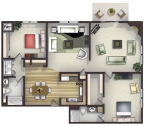 Floor Plan  Floor plan at Highlands at River Crossing Apartments , Winneconne, Wisconsin