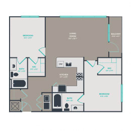B4.1 Floor Plan at Link Apartments® West End, Greenville