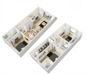 Marquam Townhome Floorplan at Russellville Commons, Portland, OR, 97216