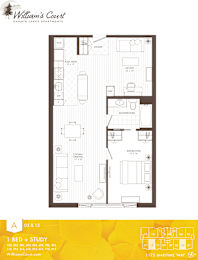 Willam's Court A - 1 Bedroom + Study