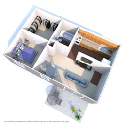 1 Bed Floor Plan at Crown Station Apartments, Amelia, OH, 45102