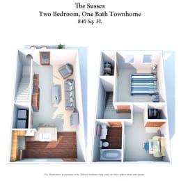 2 Bed 1 Bath Townhome at Woodhills Apartments, West Carrollton, OH