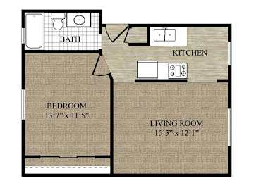  Floor Plan One Bedroom