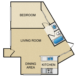  Floor Plan 1BR 1BA - FLOOR PLAN A - 972 HILGARD