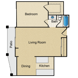  Floor Plan 1BR 1BA - FLOOR PLAN C - 972 HILGARD