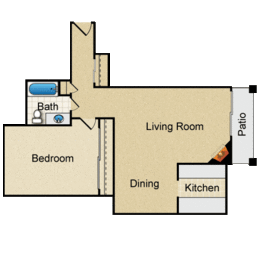  Floor Plan 1BR 1BA - FLOOR PLAN F - 972 HILGARD