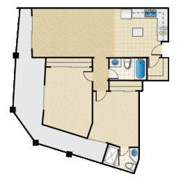 Floor Plan 2BR 2BA - FLOOR PLAN A - 972 HILGARD