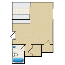  Floor Plan SINGLE 1BA - FLOOR PLAN A - 972 HILGARD