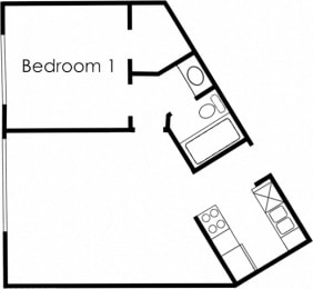  Floor Plan 1BR 1BA PH - FLOOR PLAN I - 972 HILGARD
