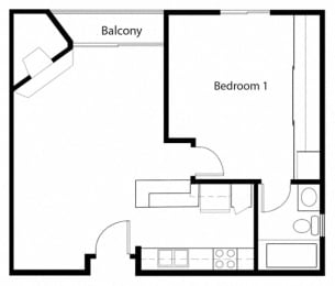 1 bed 1 bath F at Midvale Towers Apartments Westwood, Los Angeles, California