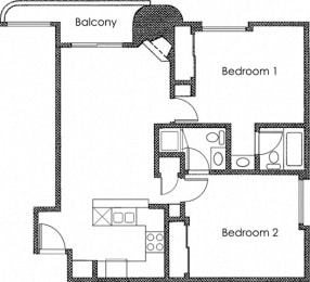 2 bed 2 bath A at Midvale Court Apartments Westwood, California
