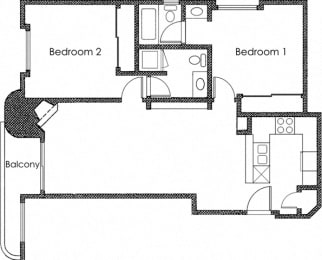 2 bed 2 bath C at Midvale Court Apartments Westwood, Los Angeles, CA, 90024