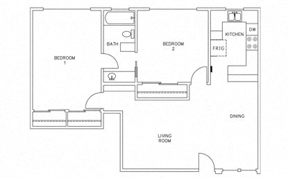  Floor Plan 2 Bedroom 1 Bathroom