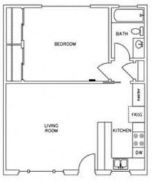  Floor Plan 1 Bedroom 1 Bathroom