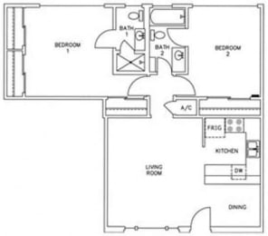  Floor Plan 2 Bedroom 2 Bathroom