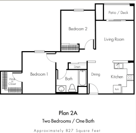  Floor Plan 2Bed1Bath