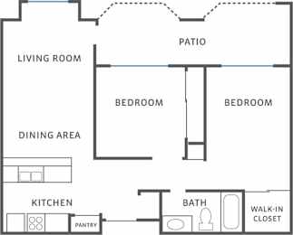  Floor Plan 2Bed1Bath