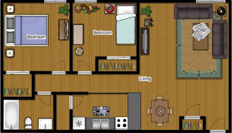 2 Bedroom 1 Bath