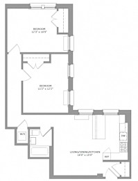  Floor Plan 2 Bedroom 1 Bathroom