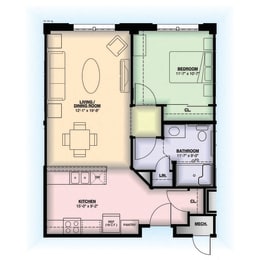  Floor Plan Garman House 1 Bedroom - Unit Type 1  HC & HV Accessible