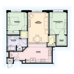  Floor Plan Garman House 2 Bedroom - Unit Type 4 HC & HV Accessible