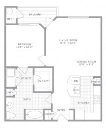 A2 Floor Plan at AVE Union, Union, NJ, 07083