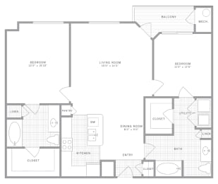 B4 Floor Plan at AVE Union, Union, New Jersey