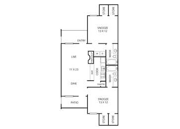 Aspen 2 Bed | 2 Bath | 998 Sq.Ft. at Park Villas, Fort Worth, TX, 76116