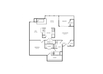 Fairview 1 Bed | 1 Bath | 948 Sq. Ft. at Country Square, Carrollton