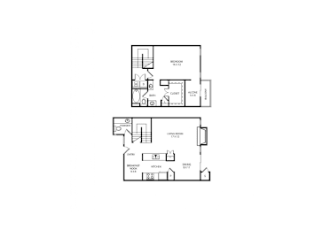 Richmond 1 Bed | 1.5 Bath | 1078 Sq.Ft. at Country Square, Texas, 75006