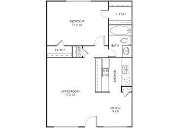 Cozumel 1 Bed | 1 Bath | 648 Sq.Ft. at Parkwood, Texas, 75061