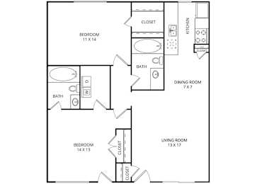 Puerto Vallarta 2 Bed | 2 Bath | 986 Sq.Ft. at Parkwood, Irving