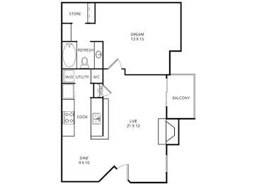 Mountain Laurel 1 Bed | 1 Bath | 700 Sq.Ft at Plaza DeVille, San Antonio, TX, 78240
